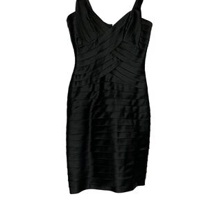 BCBG Maxazria black shutter pleat‎ cocktail dress. Size 2